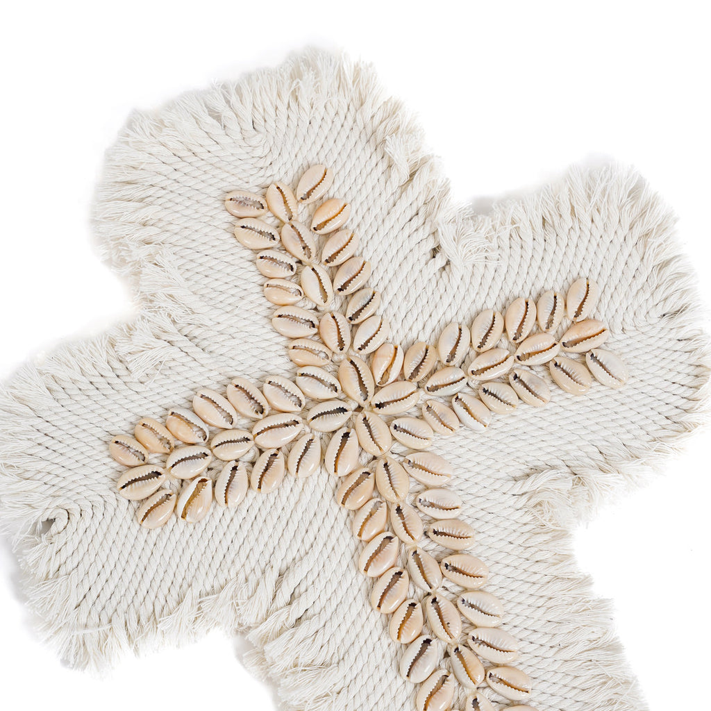 The Macrame Cross - White