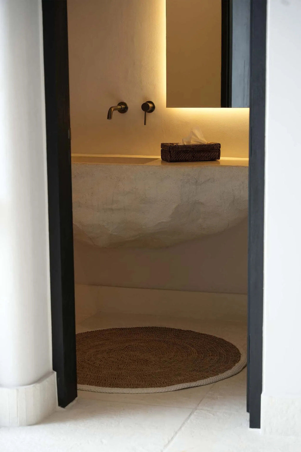 The Seagrass & Cotton Round Carpet - Natural White - 100