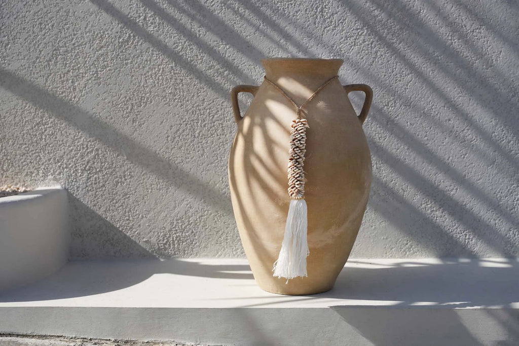 The Cowrie & Cotton Tassel - Natural