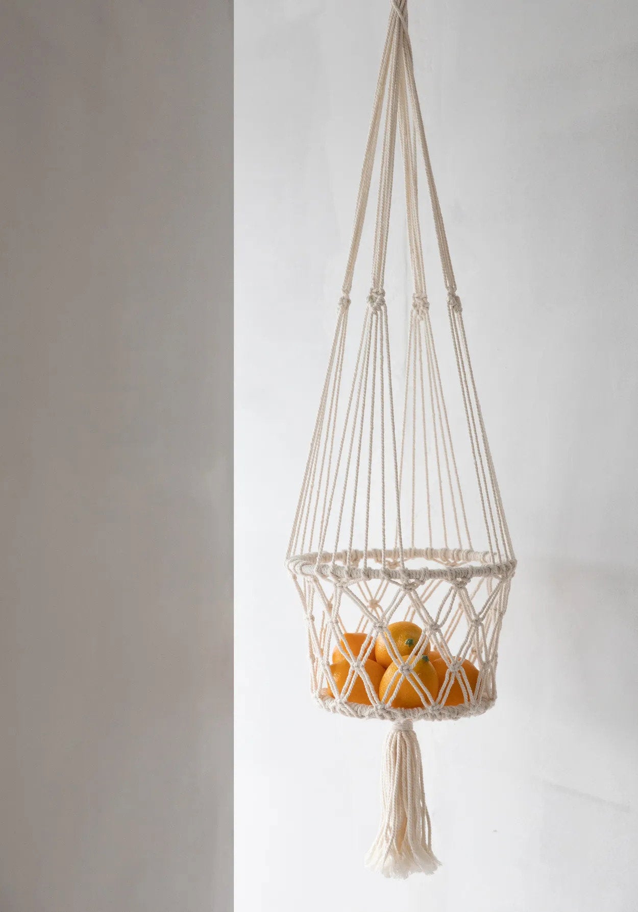 The Macrame Plant Holder - White - M