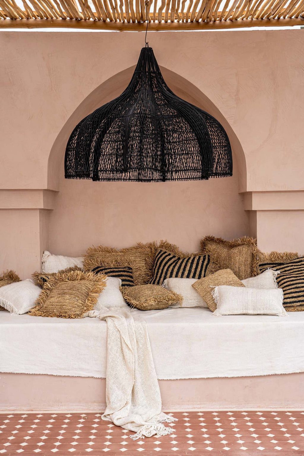 The Raffia Cushion Cover Square - Natural - 40x40