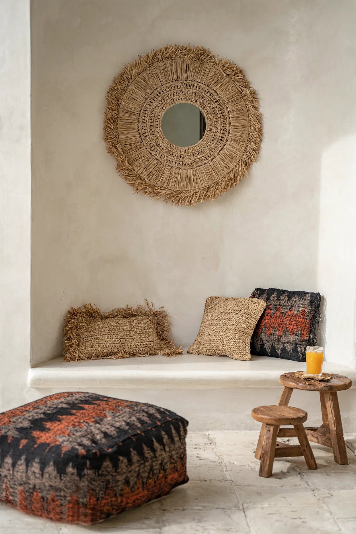 The Raffia Cushion Cover Rectangular - Natural - 30x50