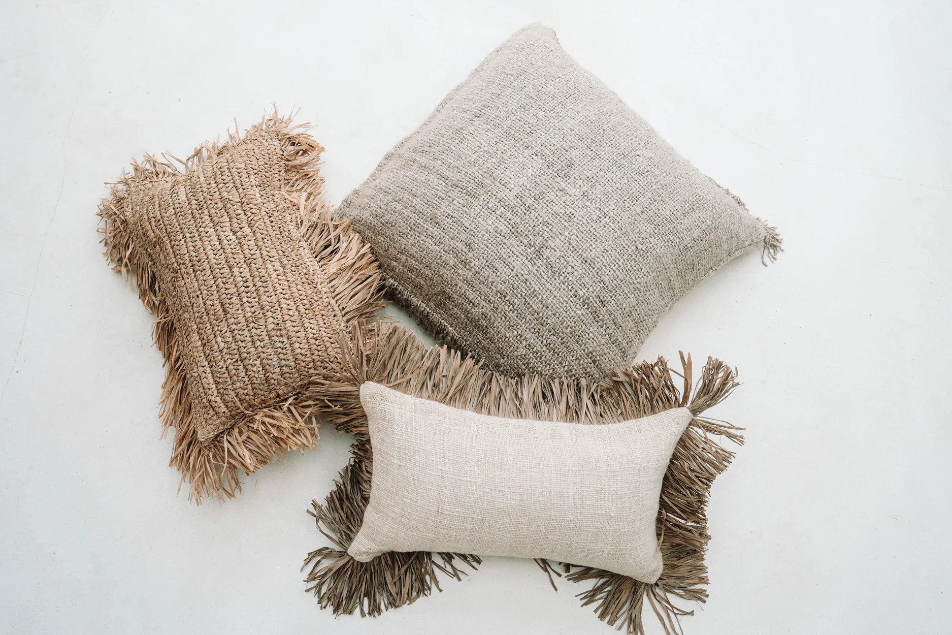 The Raffia Cushion Cover Rectangular - Natural - 30x50