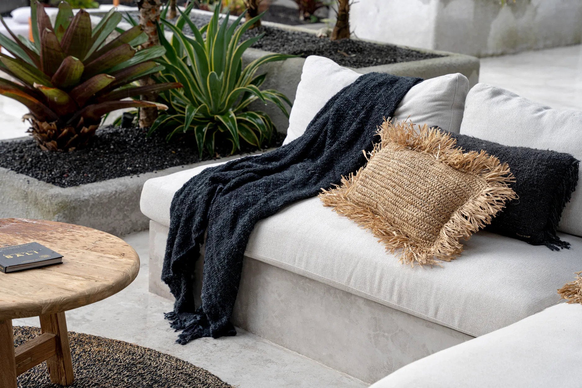 The Raffia Cushion Cover Rectangular - Natural - 30x50