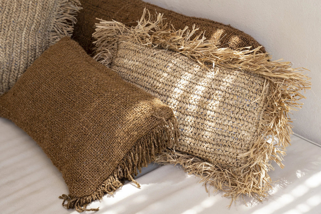 The Raffia Cushion Cover Rectangular - Natural - 30x50