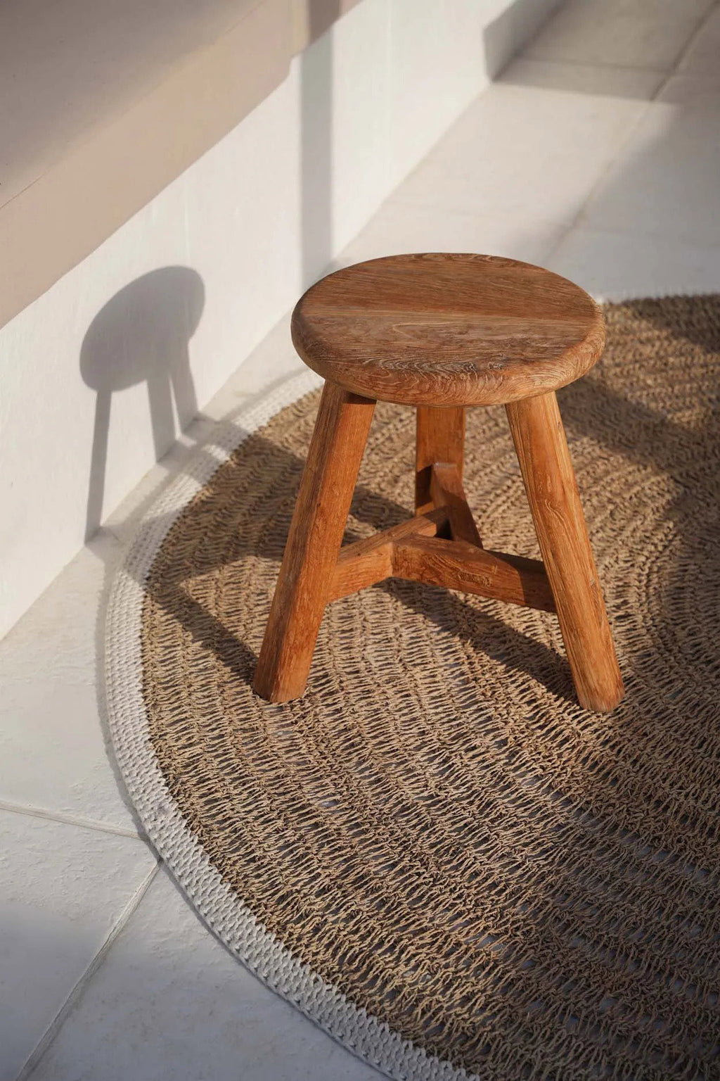 The Seagrass & Cotton Round Carpet - Natural White - 150