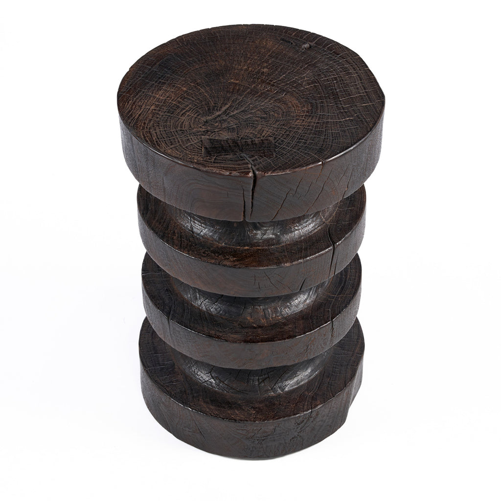 The Mocha Rings Side Table - Dark Walnut