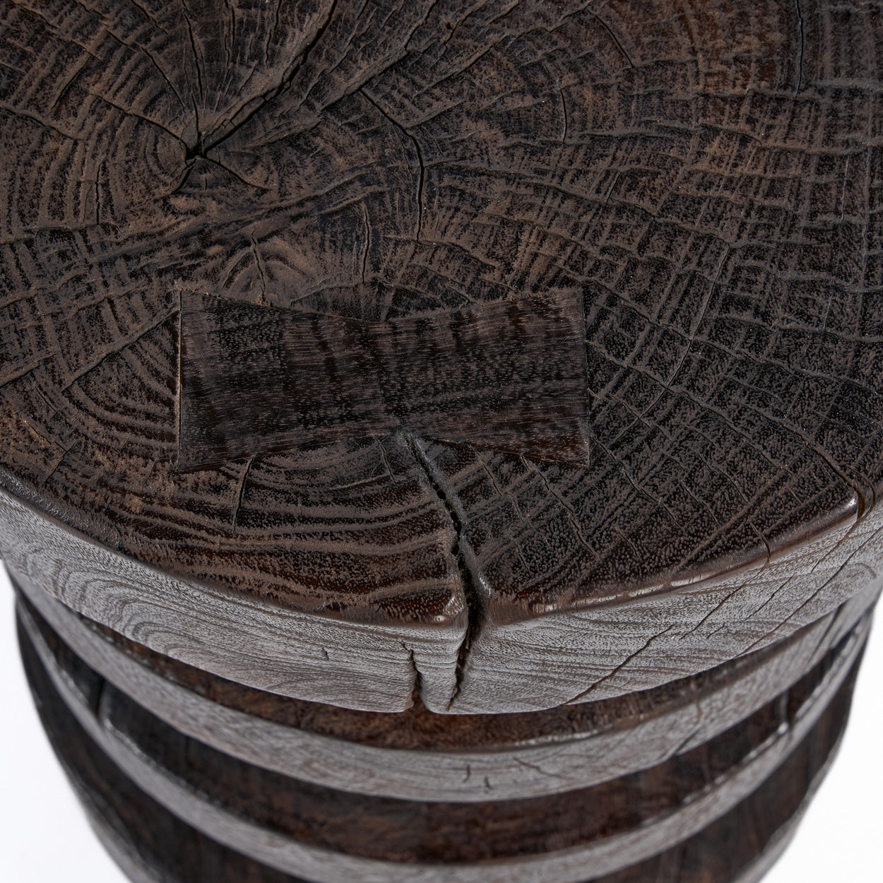 The Mocha Rings Side Table - Dark Walnut