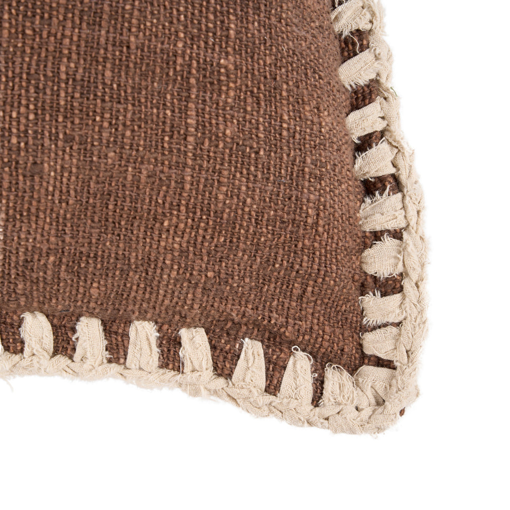 The Espresso Edge Cushion Cover - Brown White