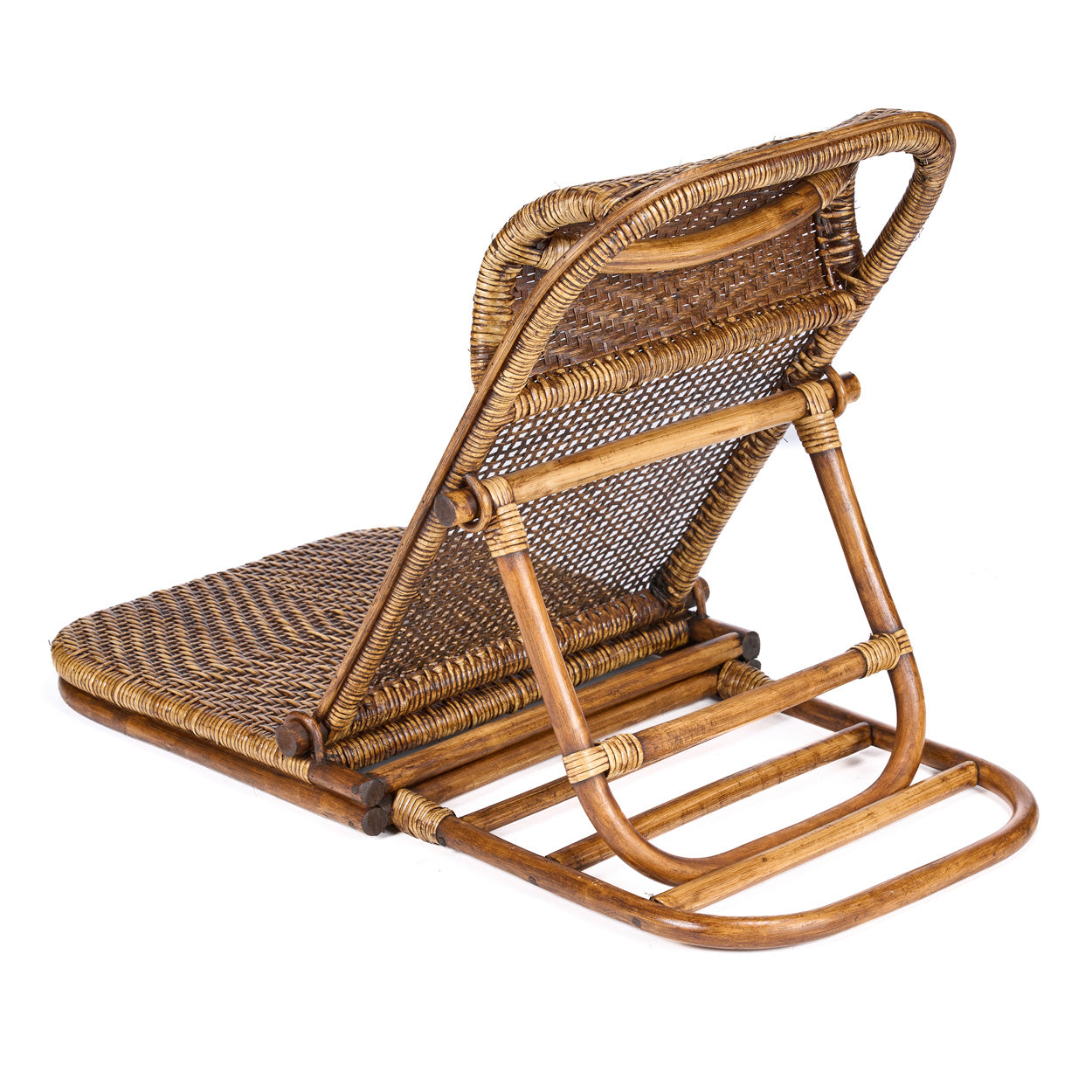 The Rattan Floor Lounger - Dark Walnut