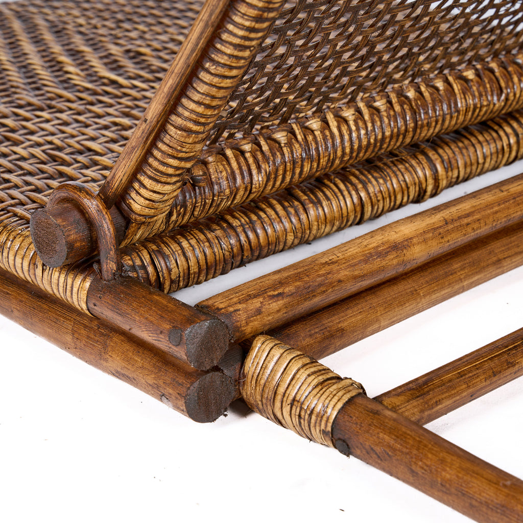 The Rattan Floor Lounger - Dark Walnut