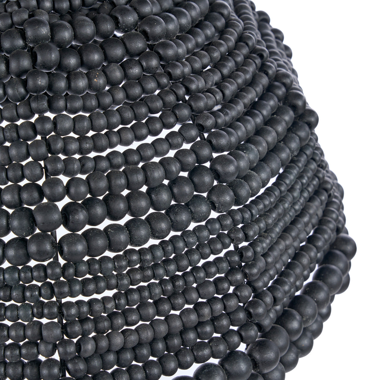 The Wooden Bead Dome Pendant - Black