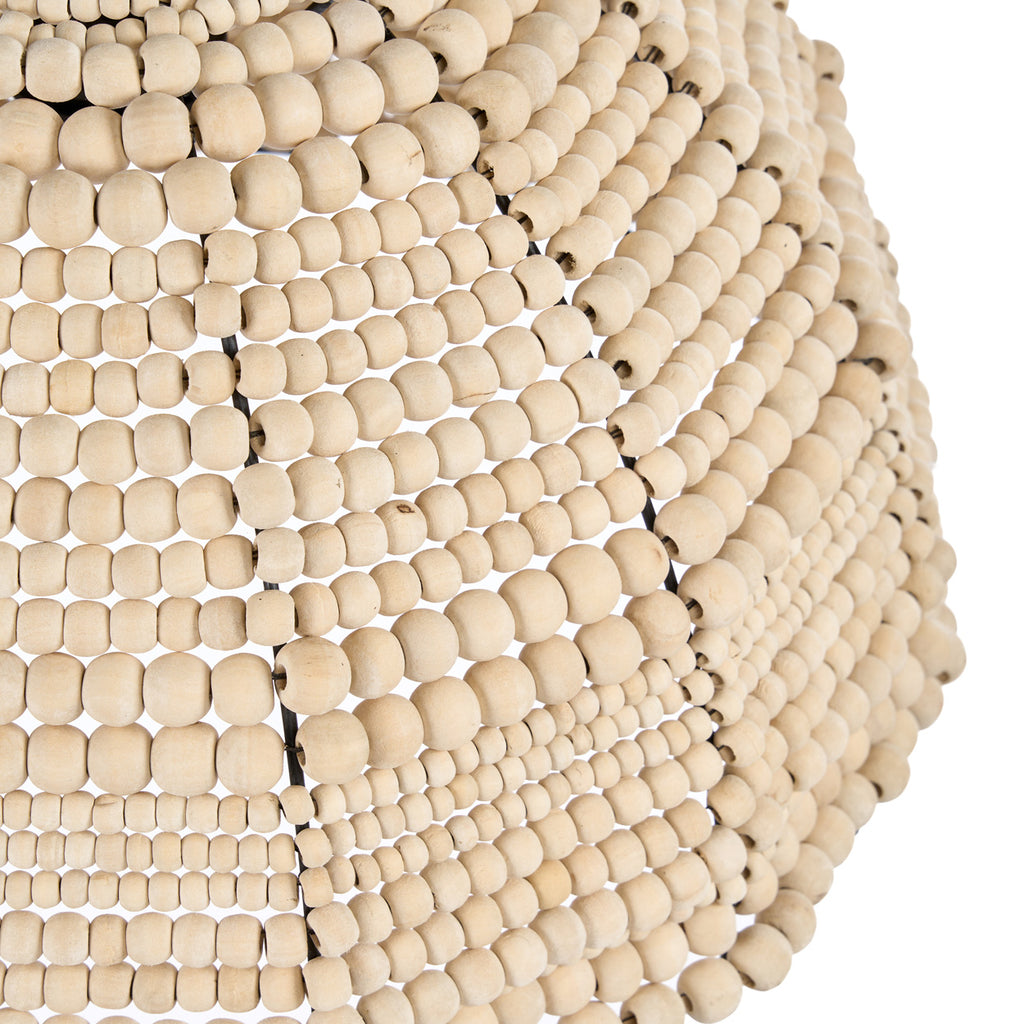 The Wooden Bead Dome Pendant - Natural