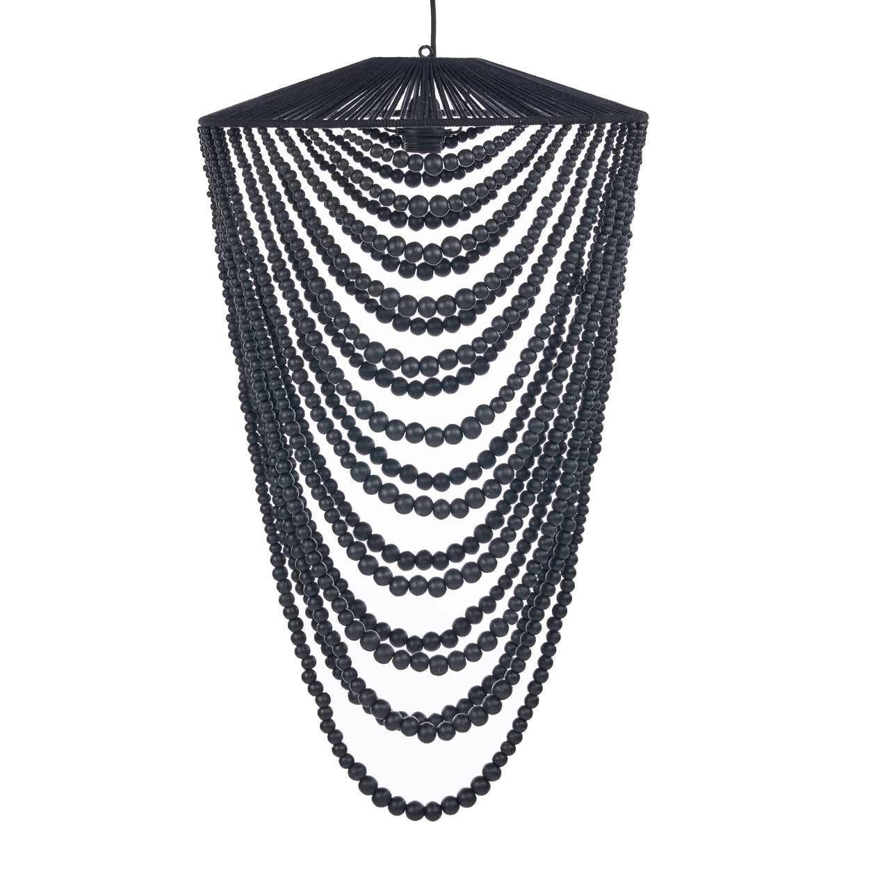 The Wooden Bead Chandelier - Black - L