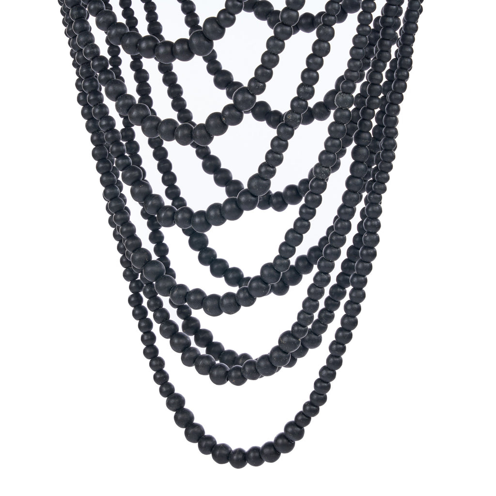 The Wooden Bead Chandelier - Black - L