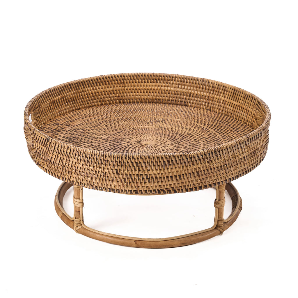 The Rattan Rise Tray - Natural Brown