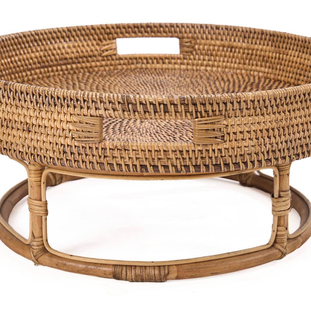 The Rattan Rise Tray - Natural Brown