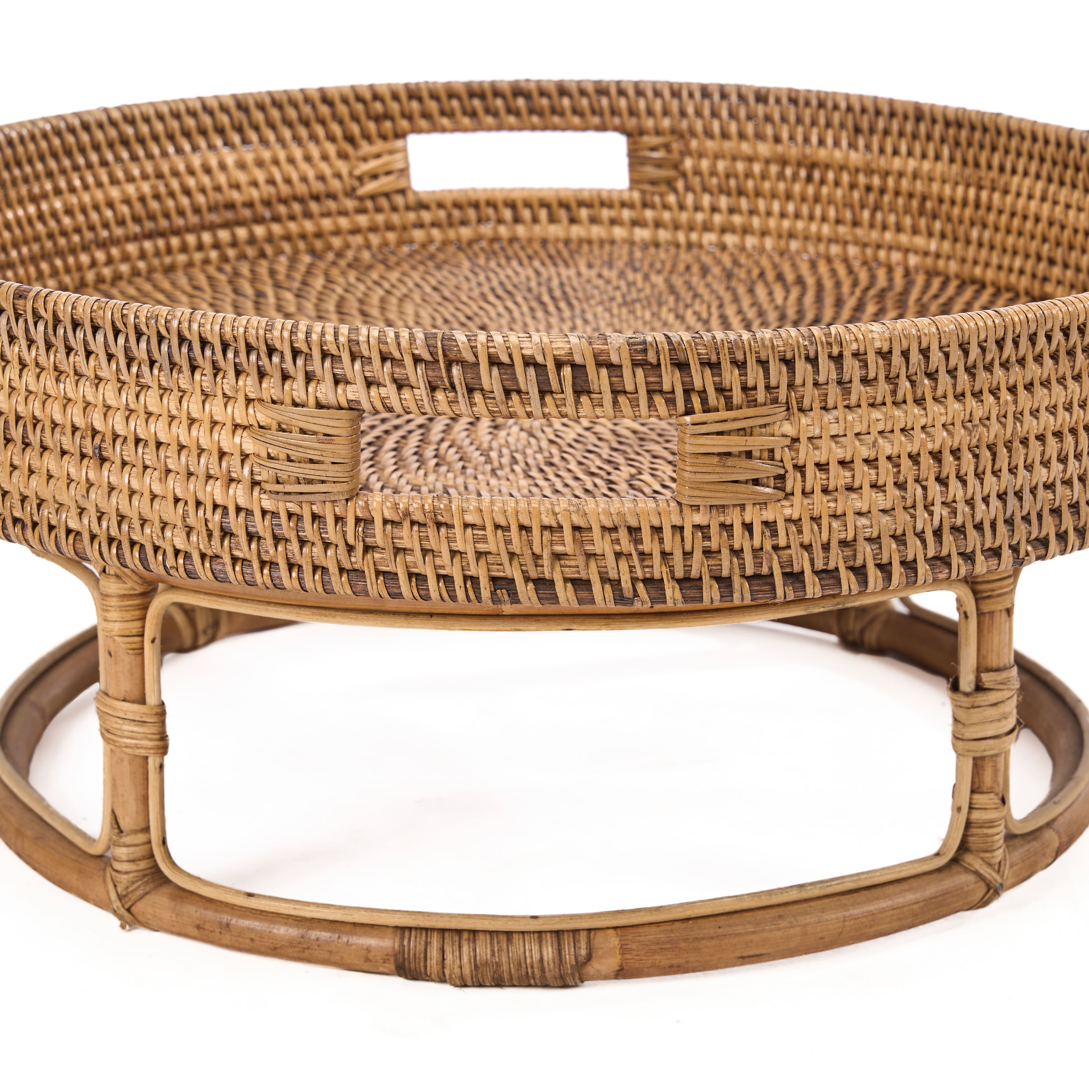 The Rattan Rise Tray - Natural Brown