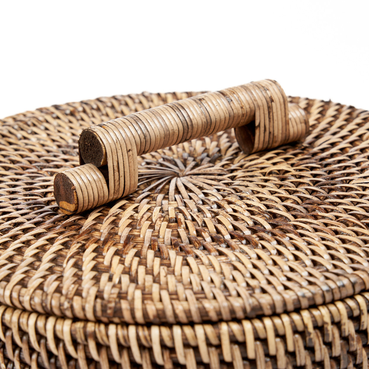 The Rattan Bin Low - Natural Brown