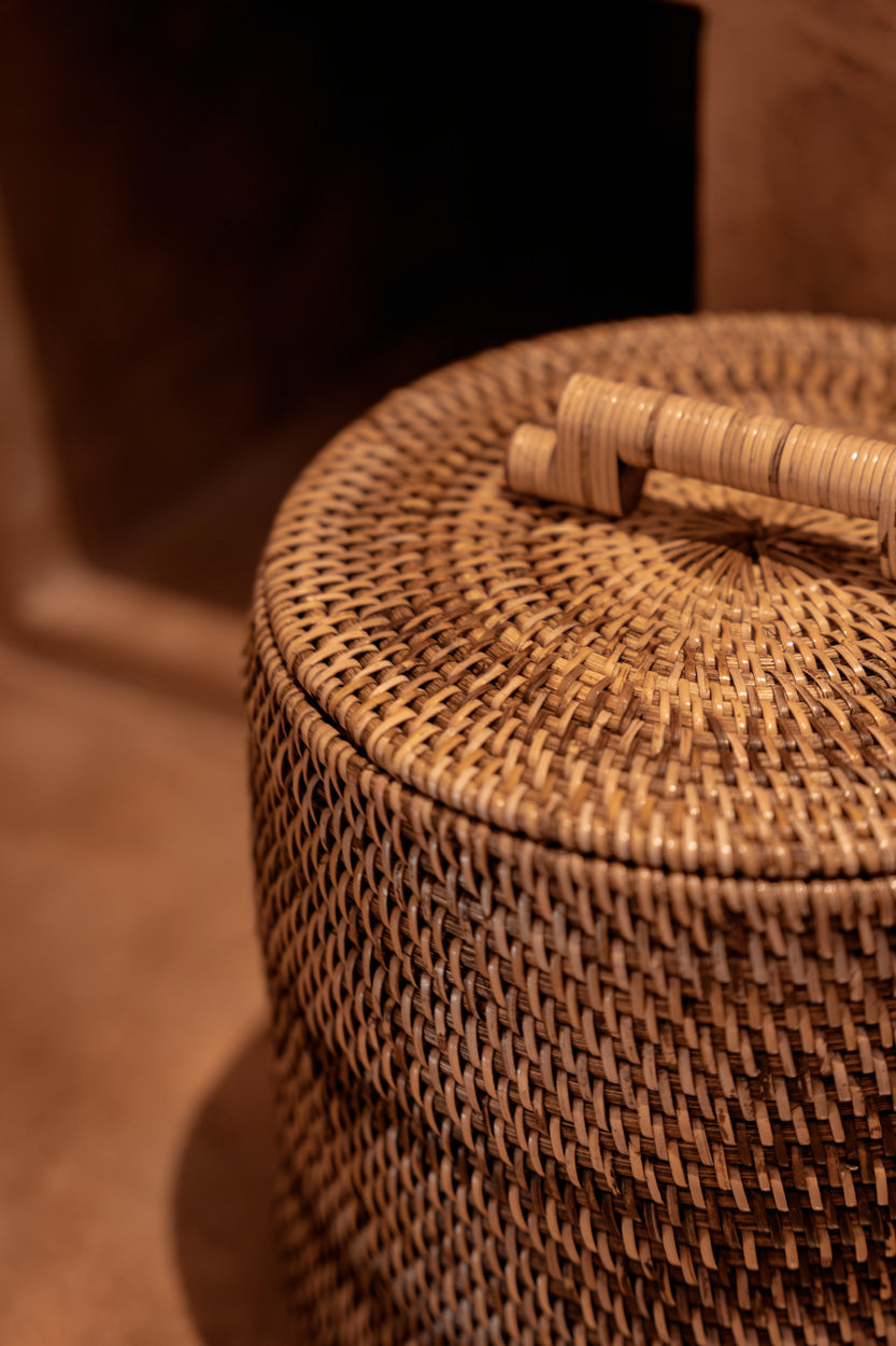 The Rattan Bin High - Natural Brown