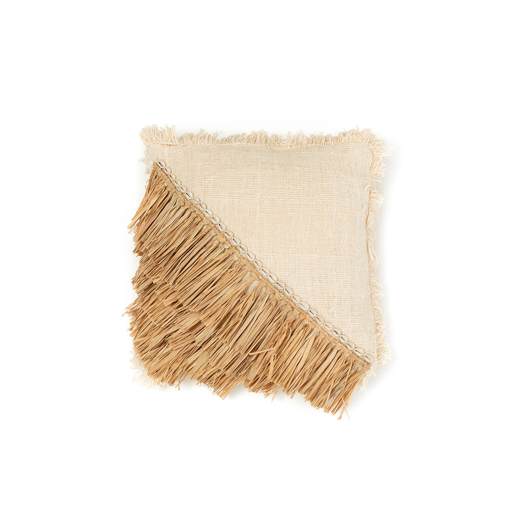 The Raffia Cotton Cushion Cover - Natural White - 40x40