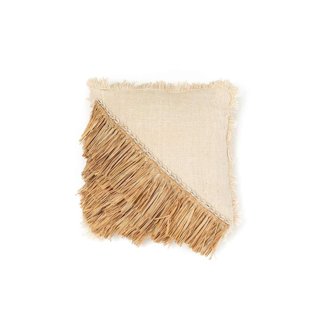 The Raffia Cotton Cushion Cover - Natural White - 40x40