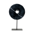 The Marble Disc on Stand - Black - L