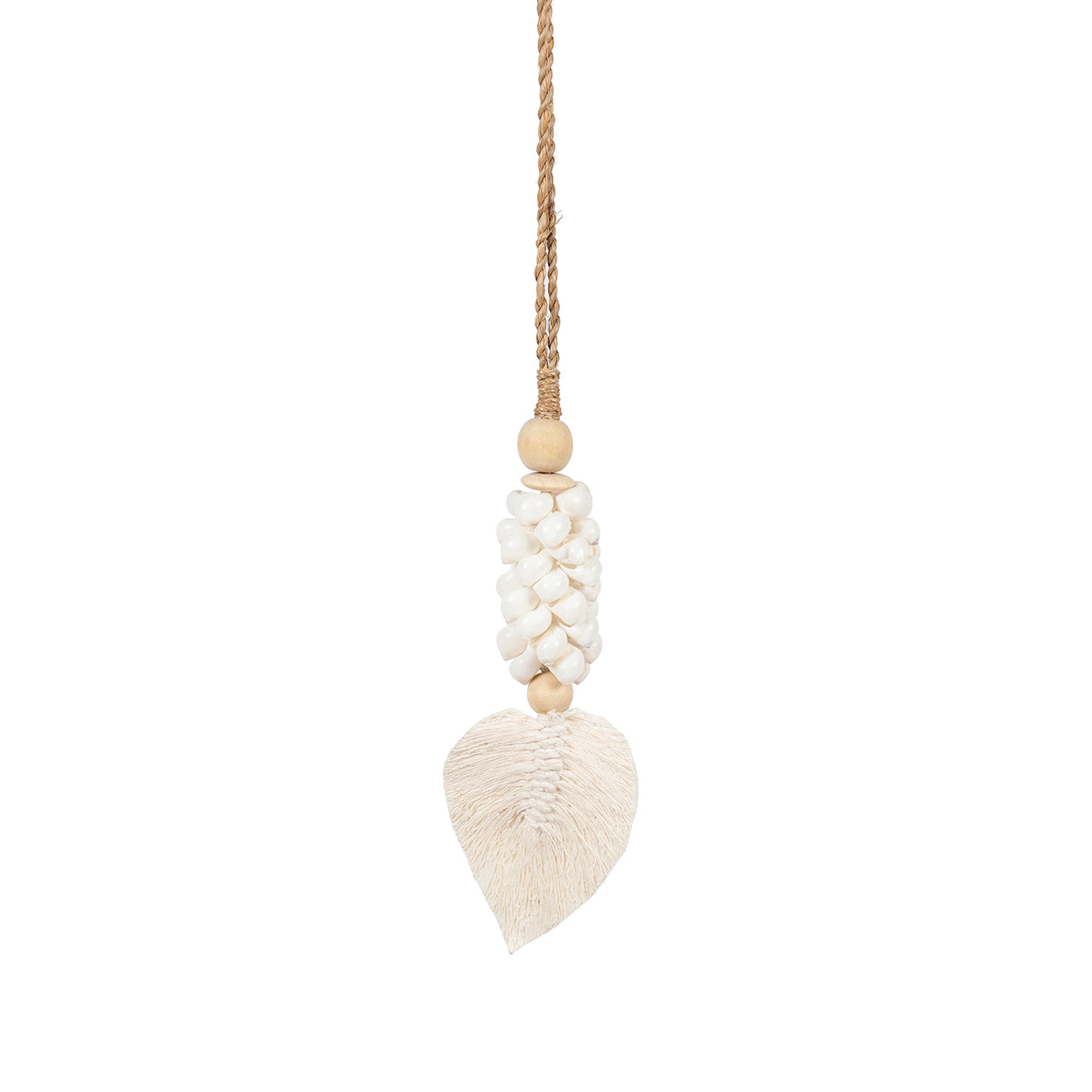 The Leaf & Shell Tassel - White