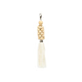 The Wooden Beads Keychain - Natural White