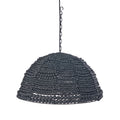 The Wooden Bead Dome Pendant - Black