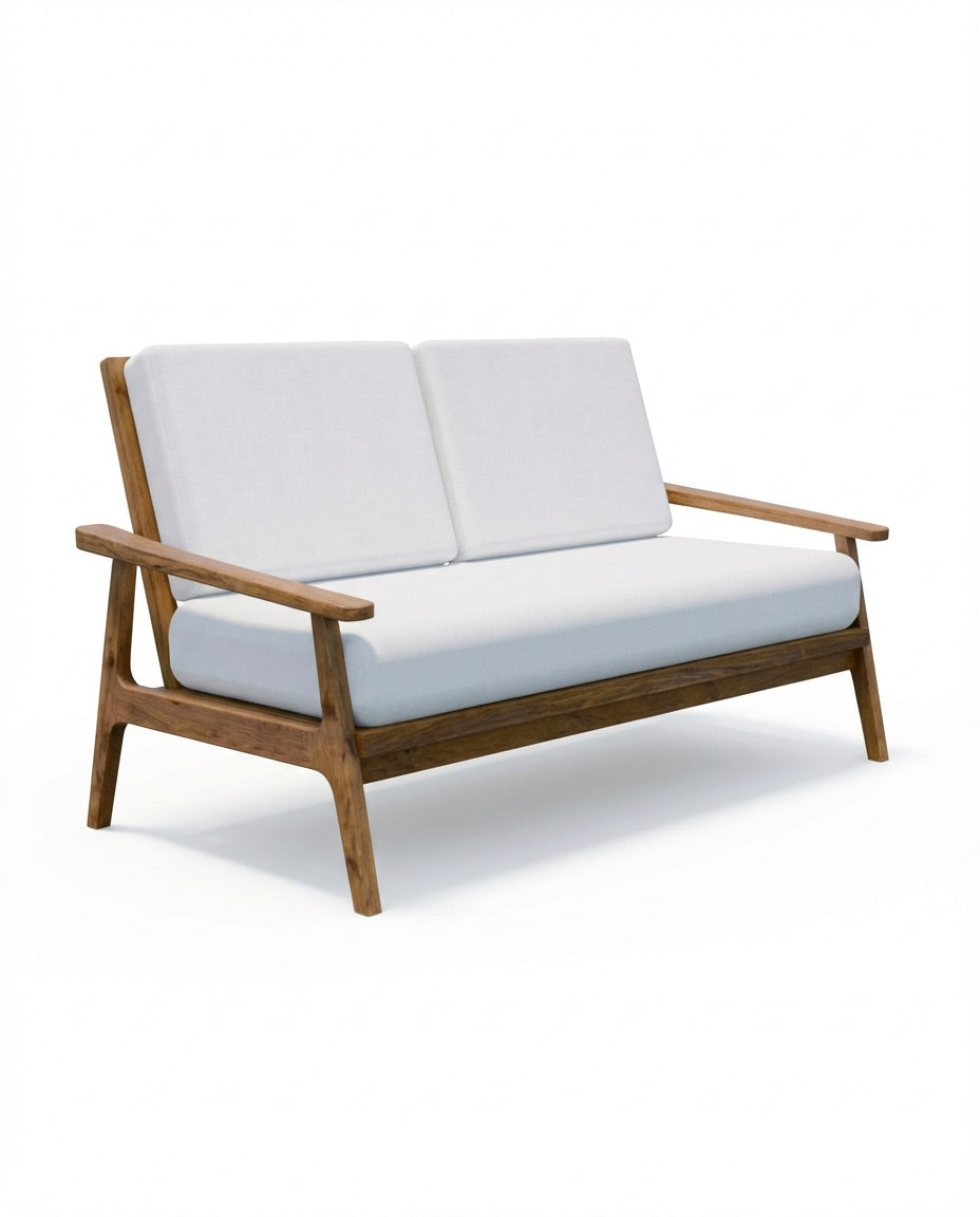 The Gilimanuk Two Seater Sofa - Outdoor - Tissue Ateja Blanc