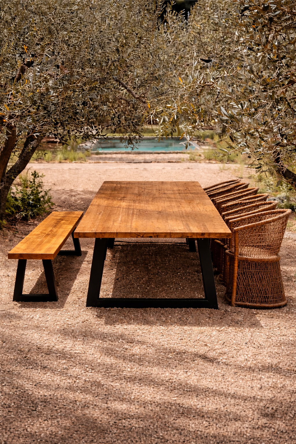 The Bench With Iron Legs - Natural - 220