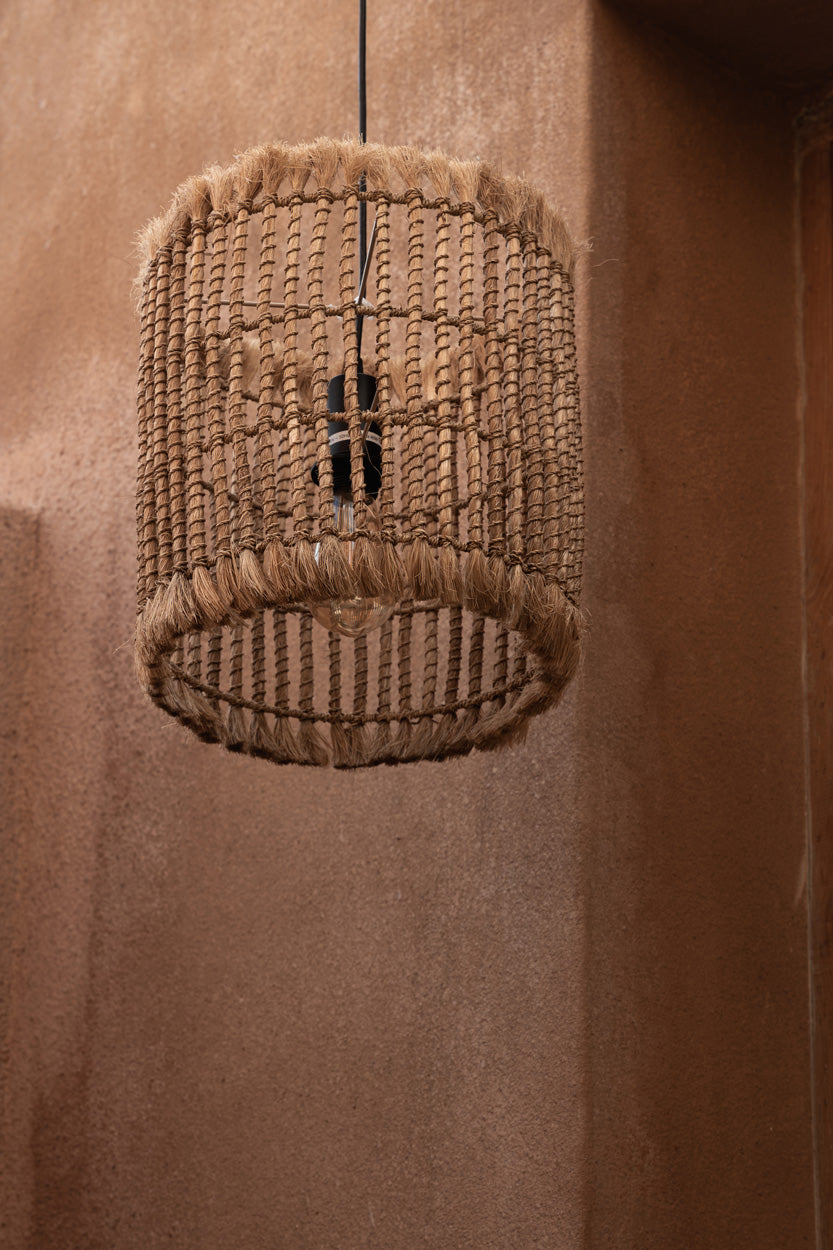 The Abaca Bird Cage Pendant - Natural - M
