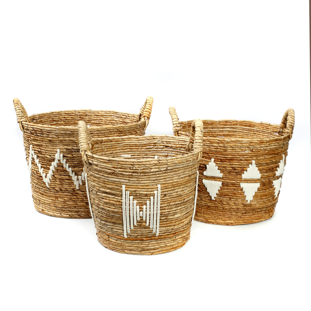 The Banana Stitched Baskets - Natural White - L