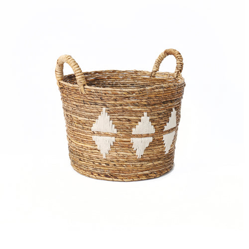 The Banana Stitched Baskets - Natural White - M