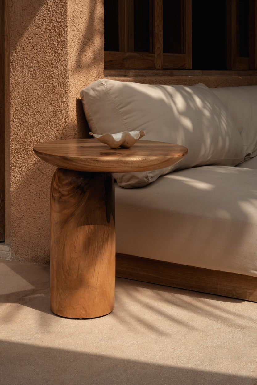 The Mango Drum Side Table - Natural