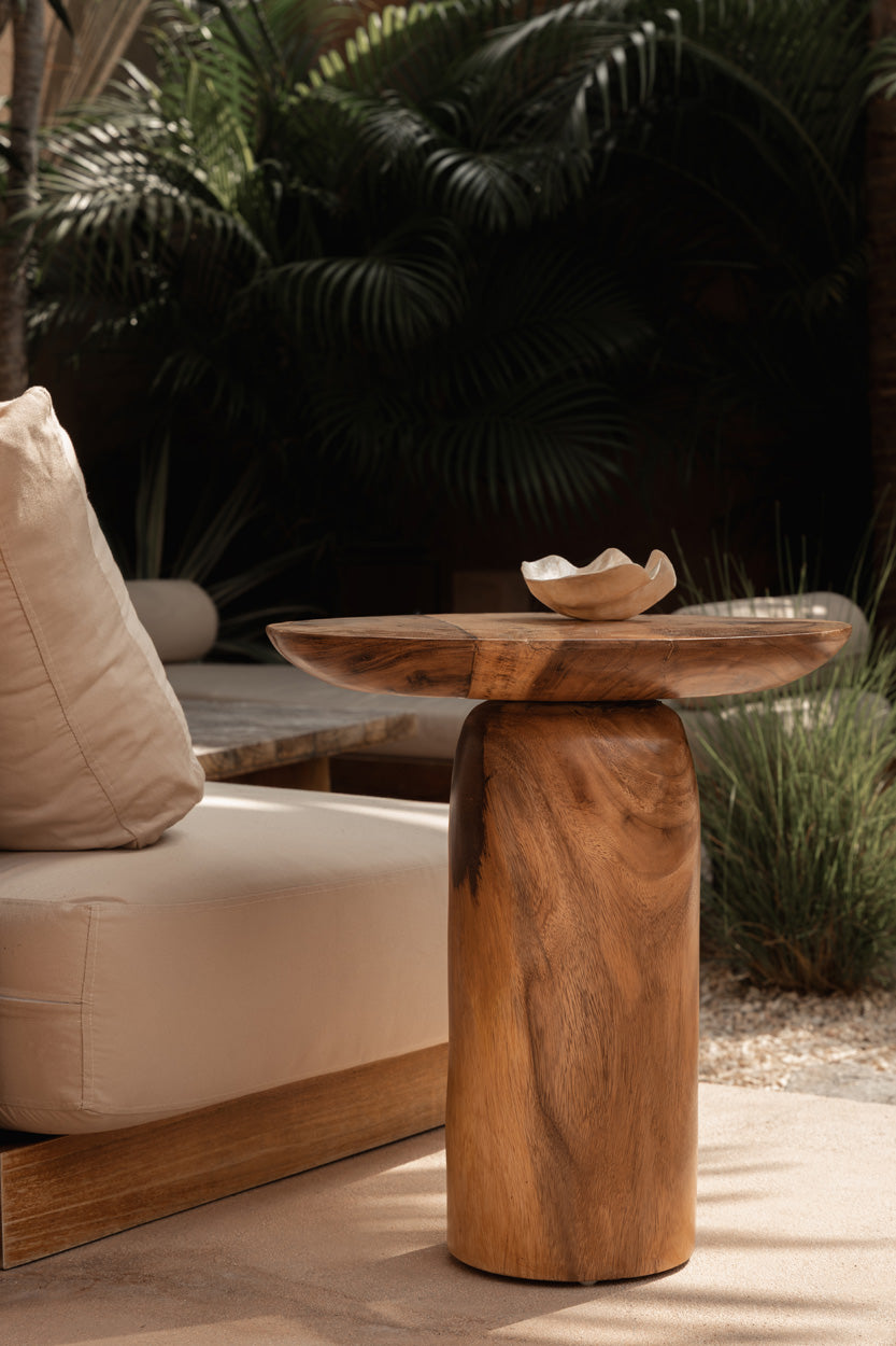 The Mango Drum Side Table - Natural