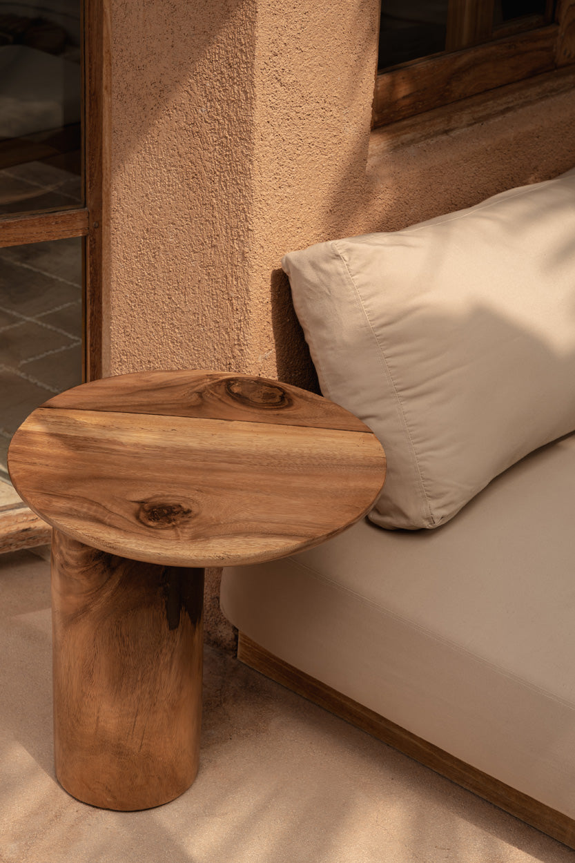 The Mango Drum Side Table - Natural