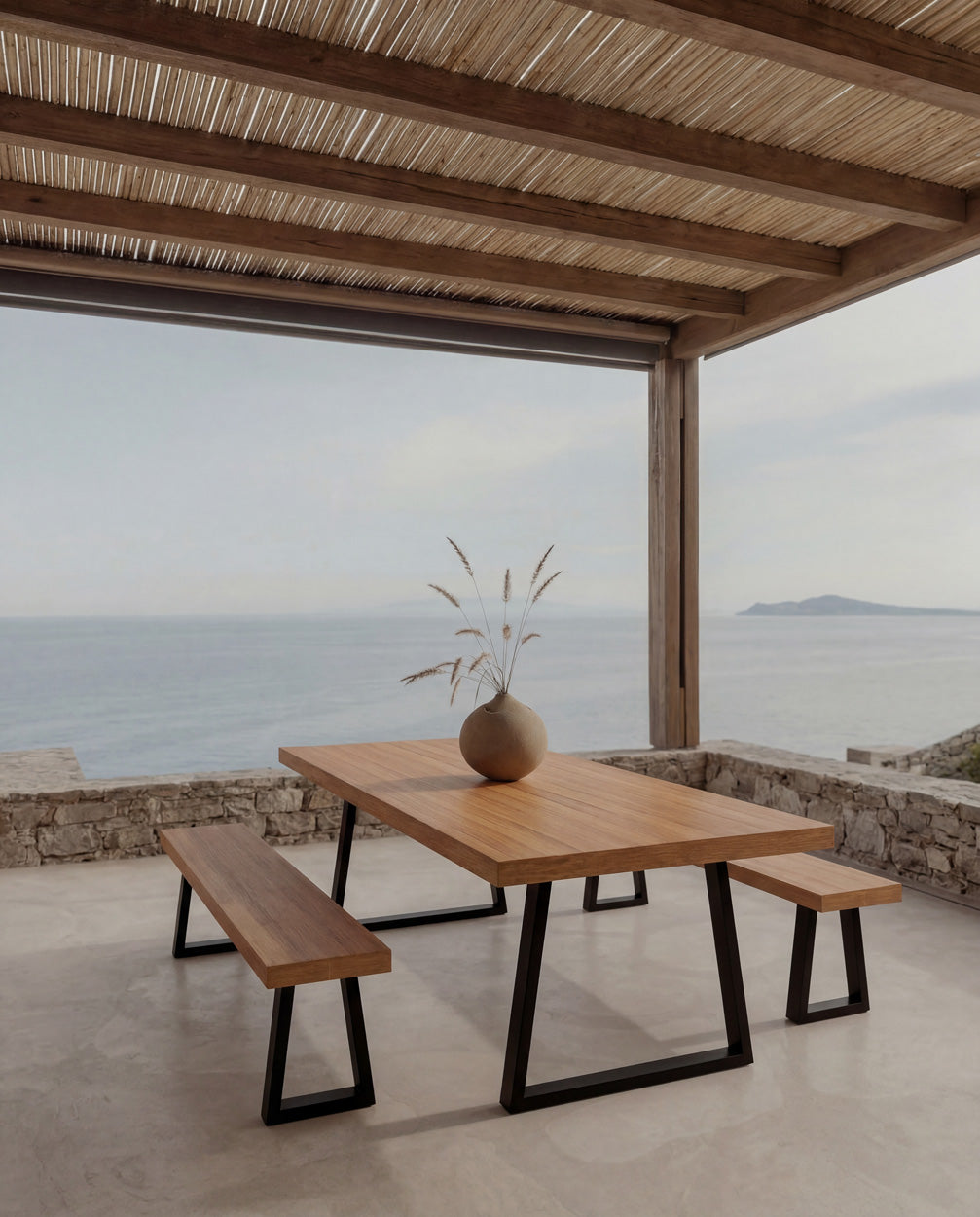 The Dining Table With Iron Legs - Natural - 280
