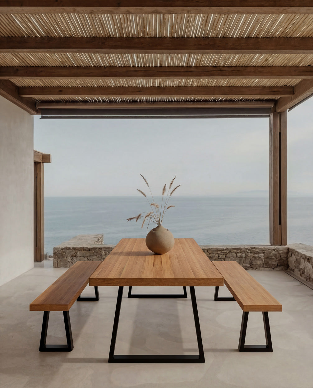 The Dining Table With Iron Legs - Natural - 280