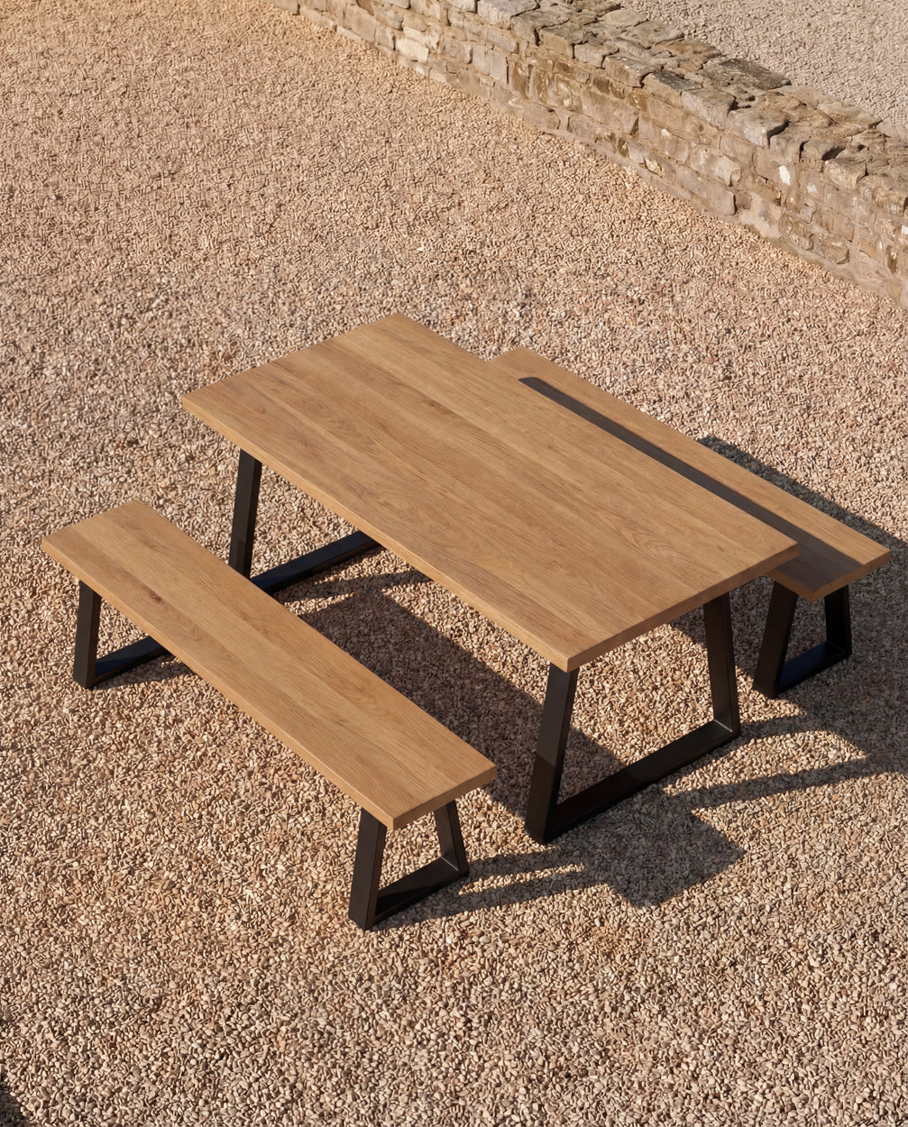 The Bench With Iron Legs - Natural - 220