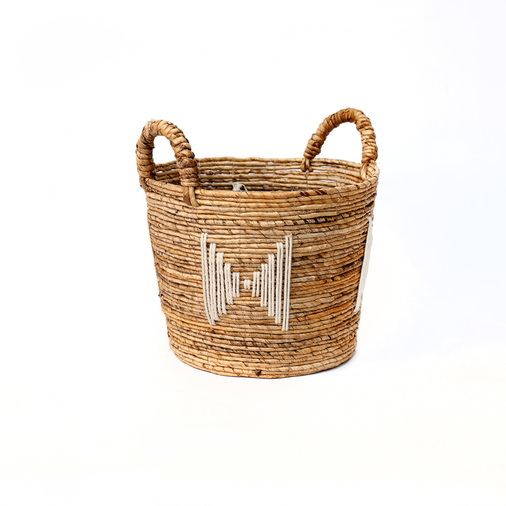 The Banana Stitched Baskets - Natural White - S