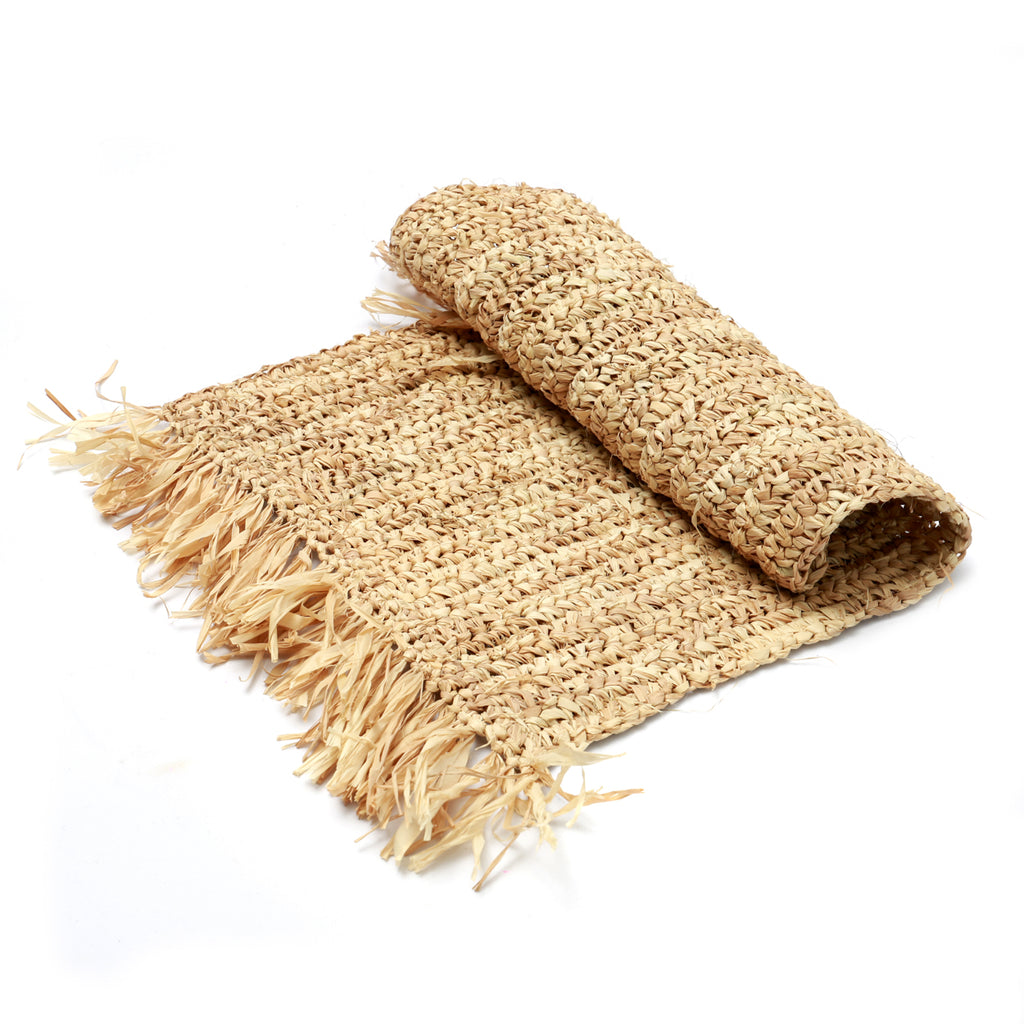 The Fringe Raffia Table Runner - Natural