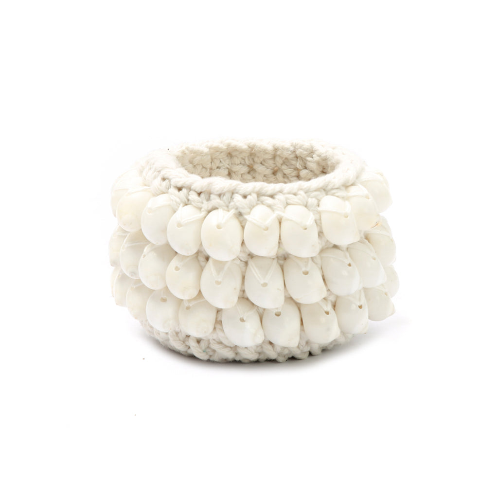 The Kai Macrame Candle Holder - White - S