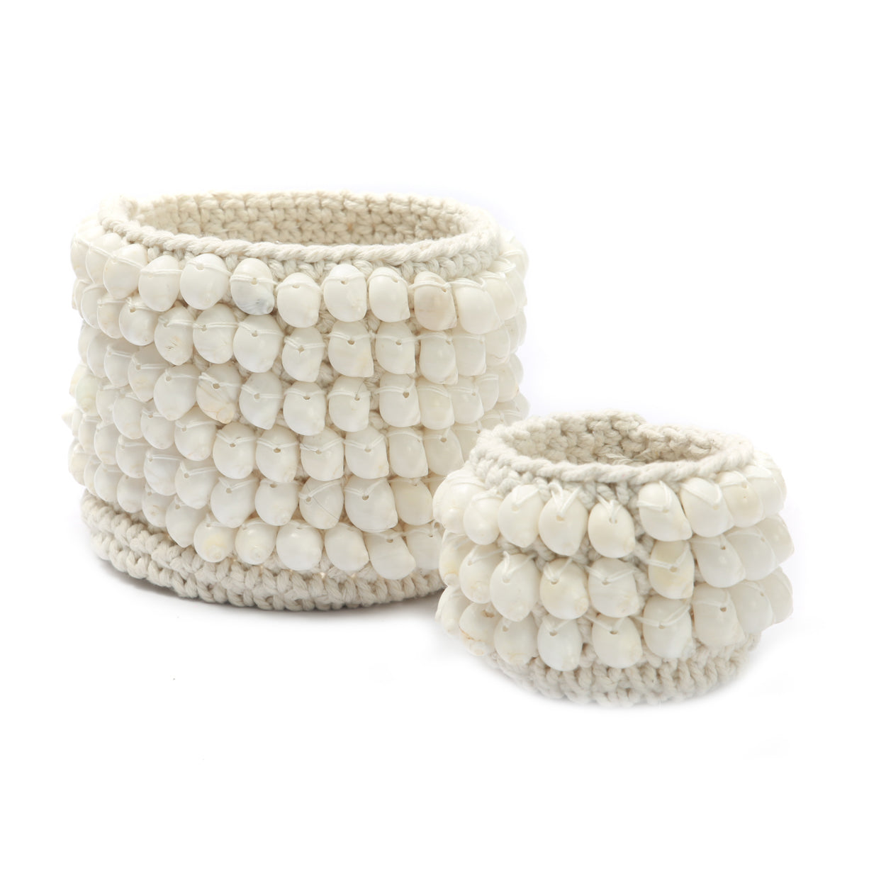 The Kai Macrame Candle Holder - White - S