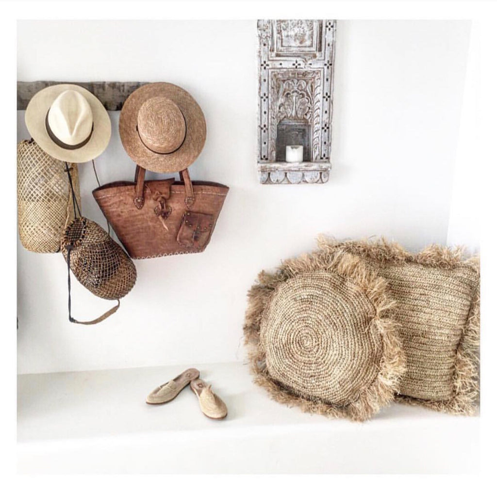 The Raffia Cushion Cover Round - Natural - 60