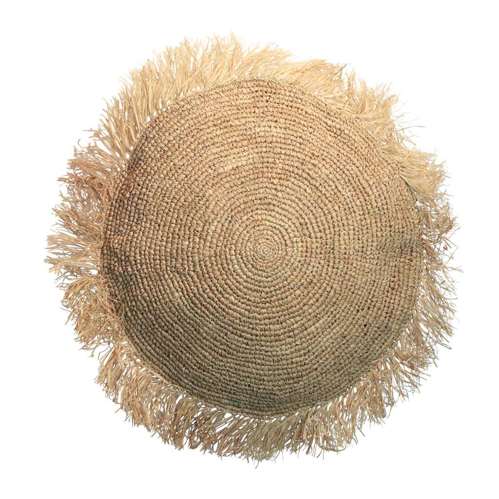 The Raffia Cushion Cover Round - Natural - 60