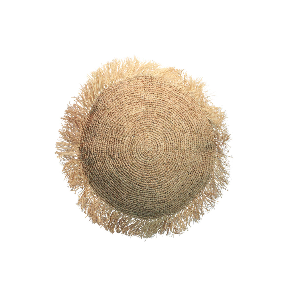 The Raffia Cushion Cover Round - Natural - 40x40