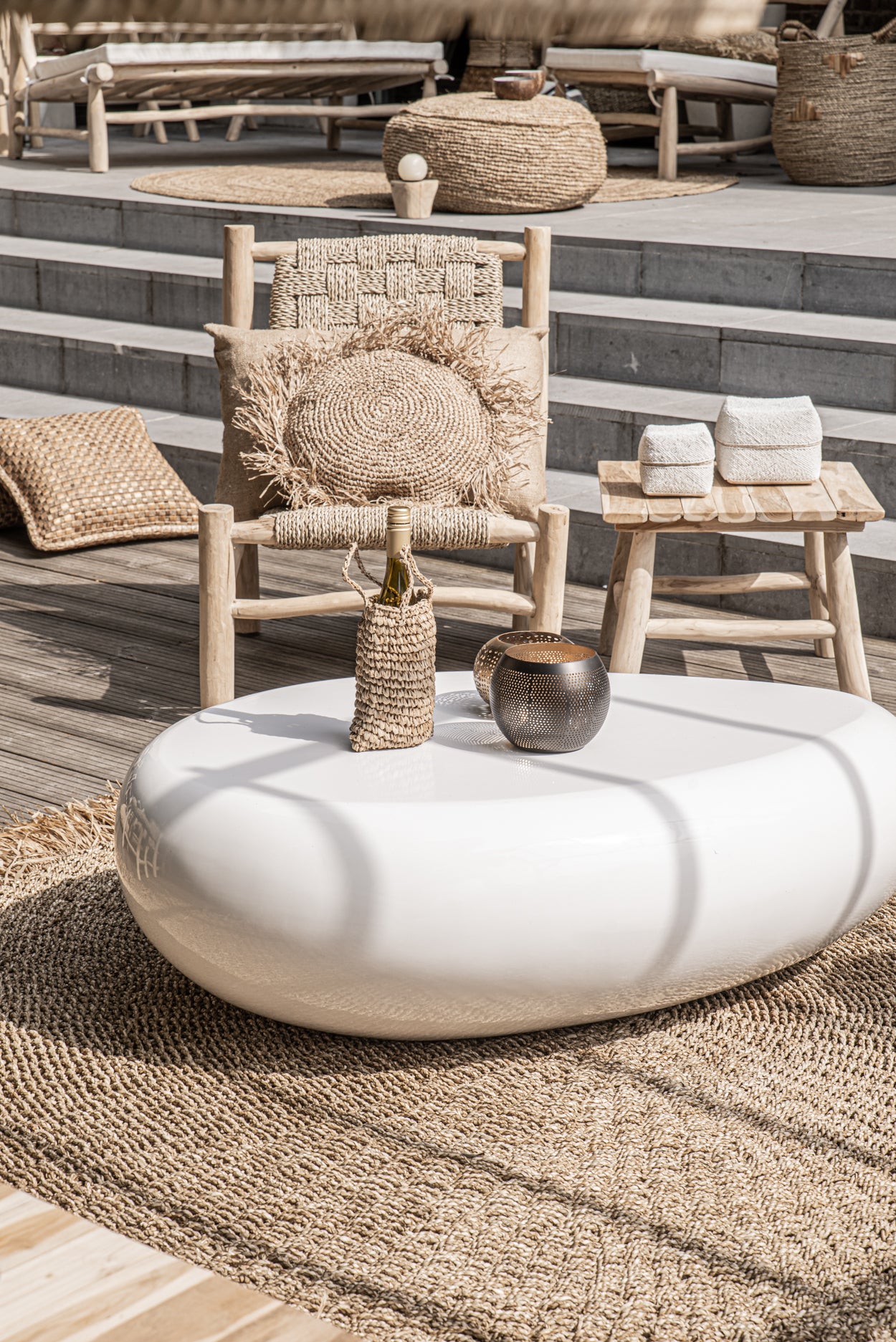 The Raffia Cushion Cover Round - Natural - 40x40