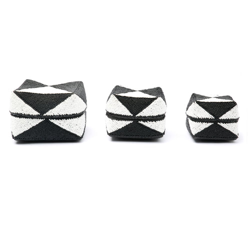 The Beaded Diamond Basket - Black White - SET3